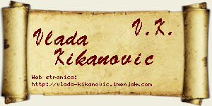 Vlada Kikanović vizit kartica